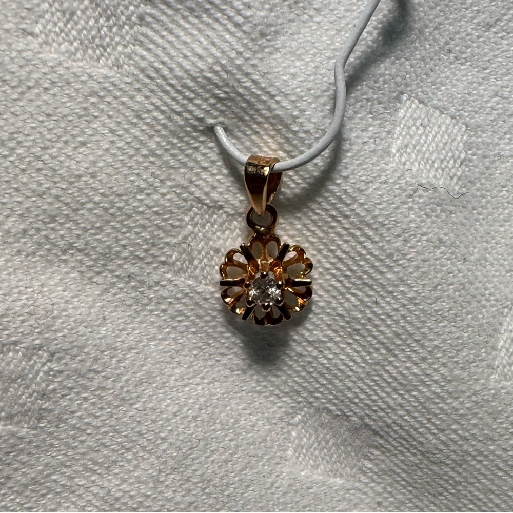 14k Gold Diamond Pendant / Charm